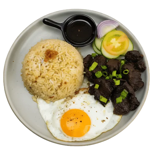 Filipino beef tapa meal set from 1860 Coffee + Food Zamboanga A Timeless Taste.
